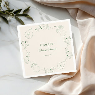 Servilleta De Papel Ducha verde de novia dibujada a mano perfecta