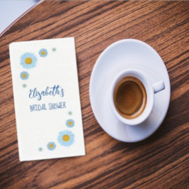 Servilleta De Papel Duchas de Novia Florales de Margaritas Azules