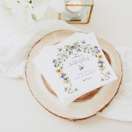 Servilleta De Papel Duche de Mariposa Púrpura Floral Lluvia de Boda