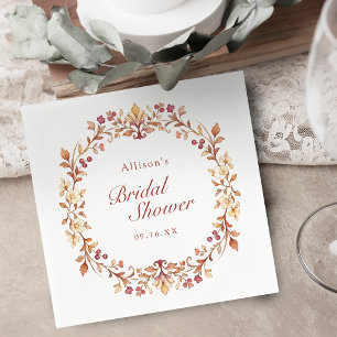 Servilleta De Papel Duche de Novia Floral Botánico Vintage Otoño