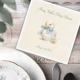 Servilleta De Papel Duckling with Ribbon Baby Shower Paper Napkin