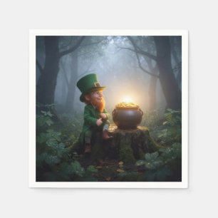 Servilleta De Papel Duende irlandés con una olla de oro
