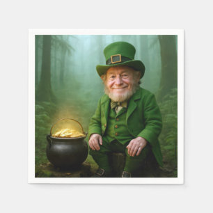 Servilleta De Papel Duende irlandés con una olla de oro