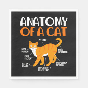Servilleta De Papel Dueño de gato atigrado divertido Anatomía de un ga