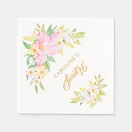 Servilleta De Papel Dulce 16 acuarela floral Rubor Elegante rosa