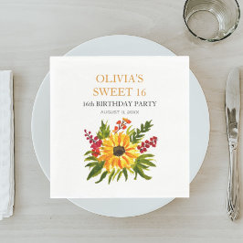 Servilleta De Papel Dulce 16 Dieciséis Aniversario del País Girasol