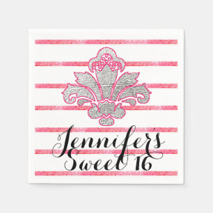Servilleta De Papel Dulce 16 Fiestas Fx Silver Damask Pescadores De Pa