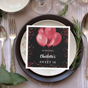 Servilleta De Papel Dulce 16 globos rojos negros