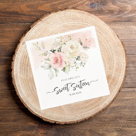 Servilleta De Papel Dulce 16 Papel de fiesta de cumpleaños floral rosa