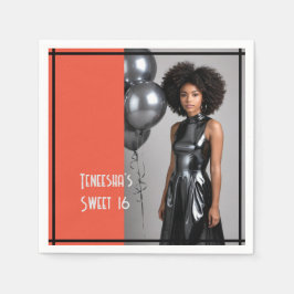 Servilleta De Papel dulce 16 papel fiesta servilleta coral negro