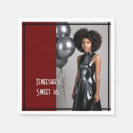 Servilleta De Papel dulce 16 papel fiesta servilleta rojo negro