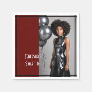 Servilleta De Papel dulce 16 papel fiesta servilleta rojo negro