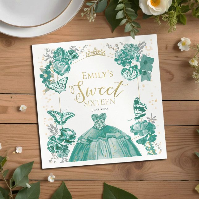 Servilleta De Papel Dulce 16 servilletas Mariposa Esmeralda Verde Vest (Subido por el creador)
