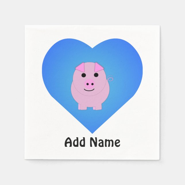 Servilleta De Papel Dulce Amor de Cerdito (Anverso)