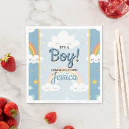 Servilleta De Papel Dulce Arcoíris y Duende Nube Baby Shower