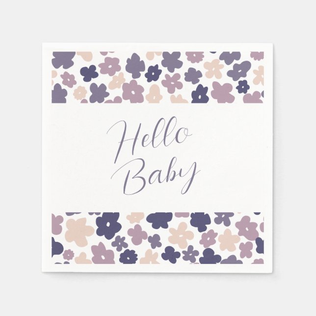 Servilleta De Papel Dulce Baby Shower Boho Daisy (Anverso)