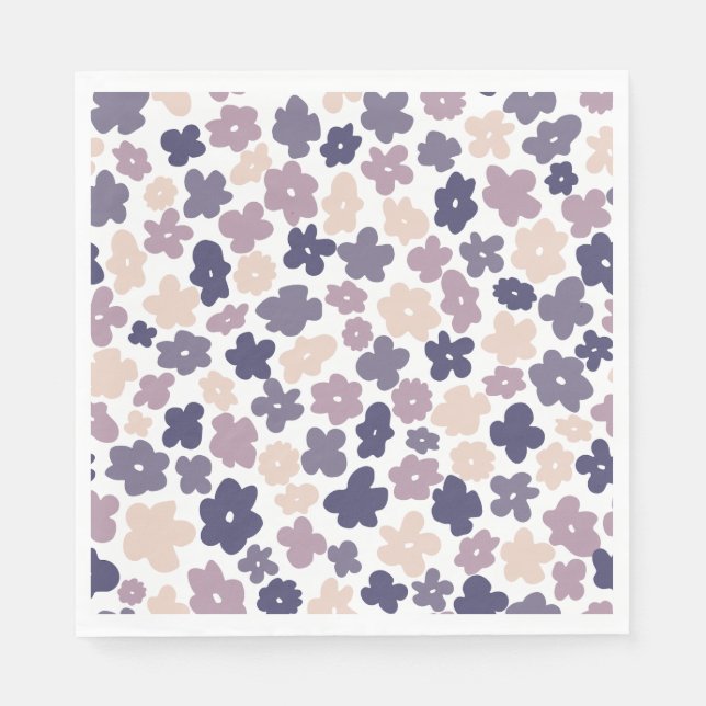 Servilleta De Papel Dulce Baby Shower Boho Morado Margarita (Anverso)