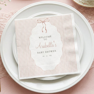 Servilleta De Papel Dulce Baby Shower de Lunares Beige