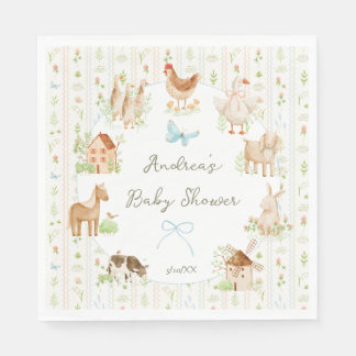 Servilleta De Papel Dulce Baby Shower Granja Grandmilenaria Pintada a