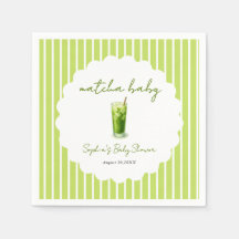 Dulce Baby Shower Verde Matcha Ondulado Moderno