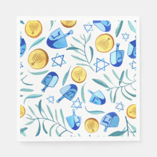Servilleta De Papel Dulce Bar Mitzvah de agua pintada a mano judía de 