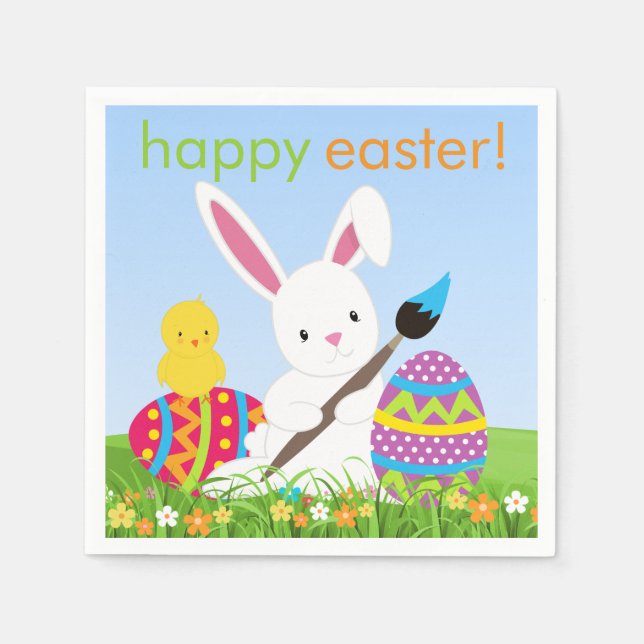 Servilleta De Papel Dulce Bunny Paint Easter Eggs Papeles Napkins (Anverso)