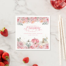 Dulce Calabacita Rosa Floral Otoño Baby Shower