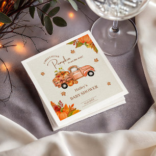 Servilleta De Papel Dulce Camioncito de Calabaza Baby Shower de Otoño