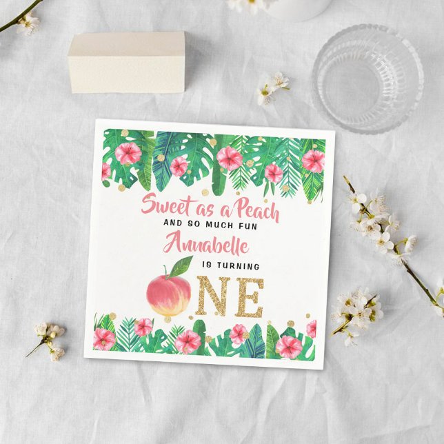 Servilleta De Papel Dulce Chicas de Peach 1º cumpleaños (Subido por el creador)