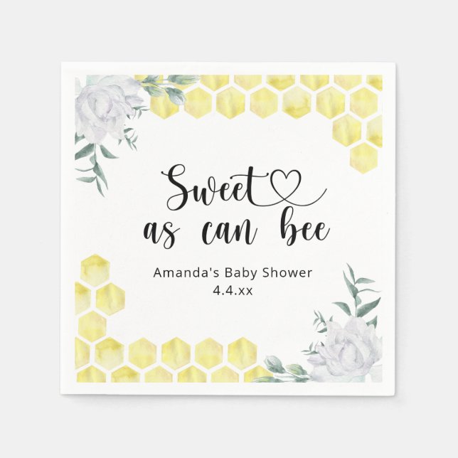 Servilleta De Papel Dulce como Bee - (Anverso)