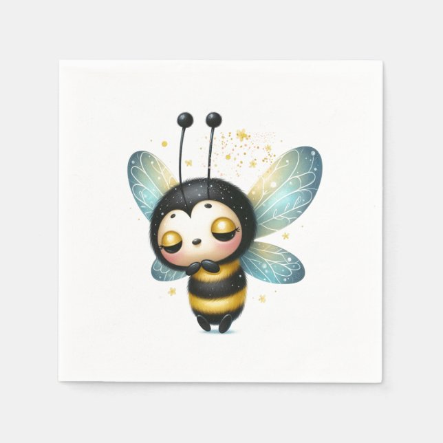 Servilleta De Papel Dulce como puede ser abeja durmiendo caprichosa  (Anverso)