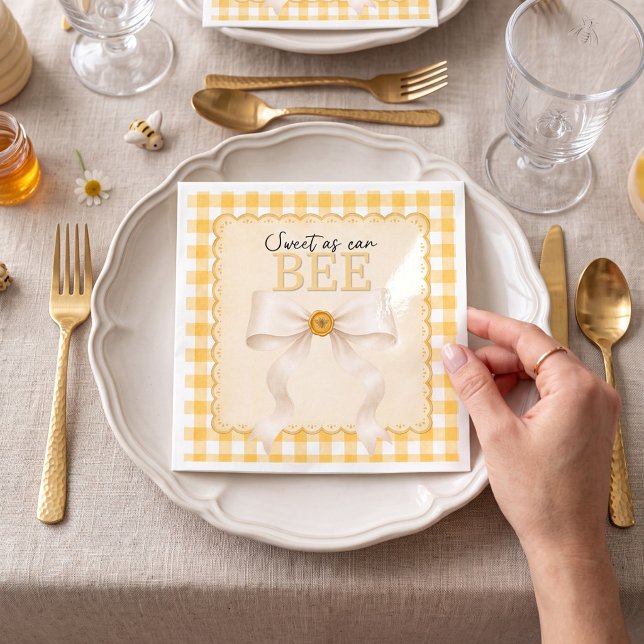 Servilleta De Papel Dulce como puede ser abeja Shower de gingham amari (Subido por el creador)