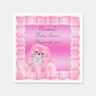 Servilleta De Papel Dulce conejito de orejas caídas suave rosa para ba