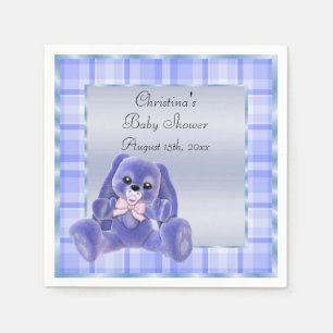 Servilleta De Papel Dulce Conejo de Orejas Blandas y Azules para Baby 
