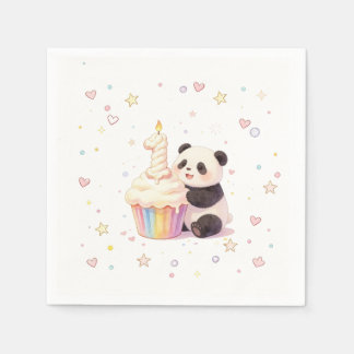 Servilleta De Papel Dulce Cumpleaños Bebé Panda 1 año