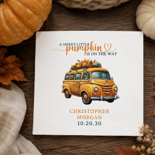 Servilleta De Papel Dulce de Calabaza Naranja Rústico para Baby Shower