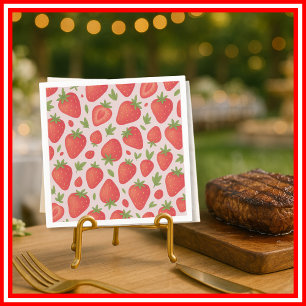 Servilleta De Papel Dulce de Frutas   Baby Shower de Fresa