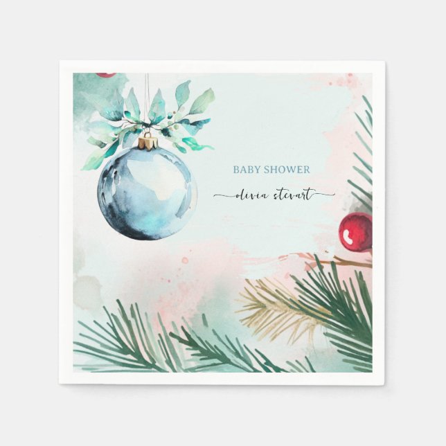 Servilleta De Papel Dulce de Invierno Navidad Niño Shower de bebé  (Anverso)
