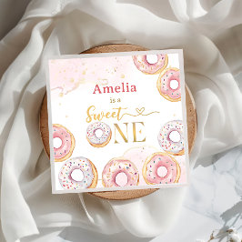 Servilleta De Papel Dulce de oro rosa de un donut Papel de cumpleaños