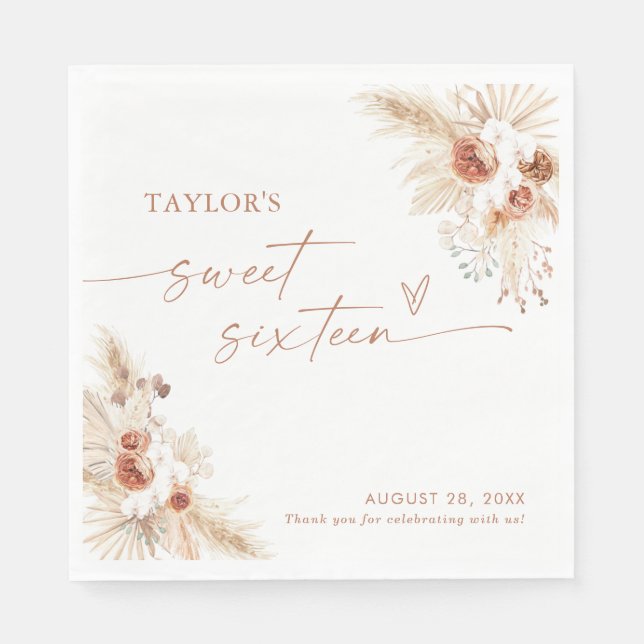 Servilleta De Papel Dulce Dieciséis servilletas, Terracotta Boho Dieci (Anverso)