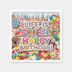 Servilleta De Papel Dulce diseño de cumpleaños de Candyland - Diversió