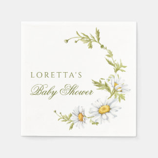 Servilleta De Papel Dulce ducha de bebé floral de margaritas minimalis
