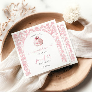 Servilleta De Papel Dulce ducha de bebé niña calabaza rosa pequeña toi