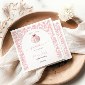 Servilleta De Papel Dulce ducha de bebé niña calabaza rosa pequeña toi