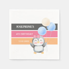 Servilleta De Papel Dulce dulce pingüino Chica de cumpleaños