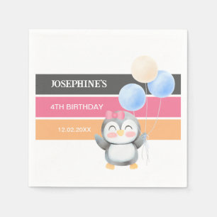 Servilleta De Papel Dulce dulce pingüino Chica de cumpleaños
