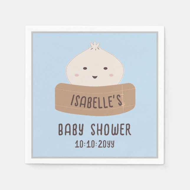 Servilleta De Papel Dulce Dumpling En Camino Baby Shower (Anverso)