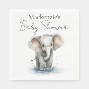 Servilleta De Papel Dulce Elefante Acuarela Baby Shower
