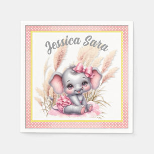 Servilleta De Papel Dulce Elefante Rosa - Sonrisas de Mani