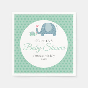 Servilleta De Papel Dulce Elefantes de Lunares Baby Shower / Sprinkle